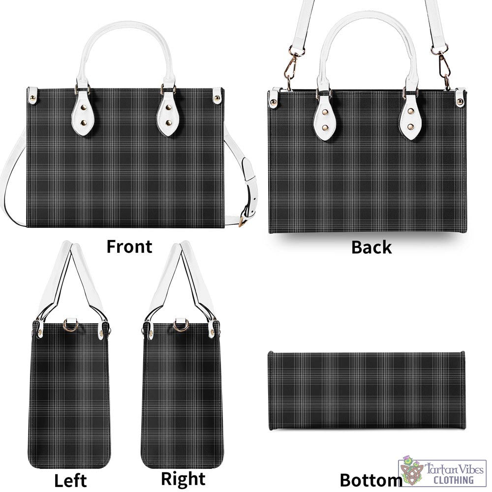 Tartan Vibes Clothing Stewart Mourning Tartan Luxury Leather Handbags