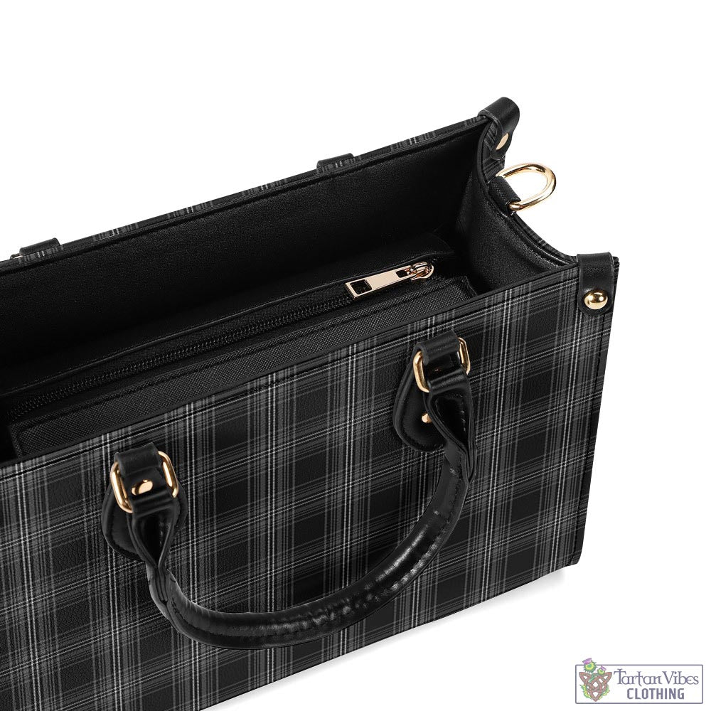 Tartan Vibes Clothing Stewart Mourning Tartan Luxury Leather Handbags