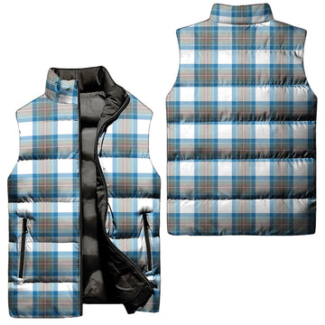 Stewart Muted Blue Tartan Sleeveless Puffer Jacket