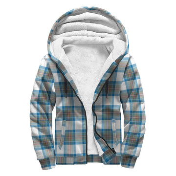 Stewart Muted Blue Tartan Sherpa Hoodie