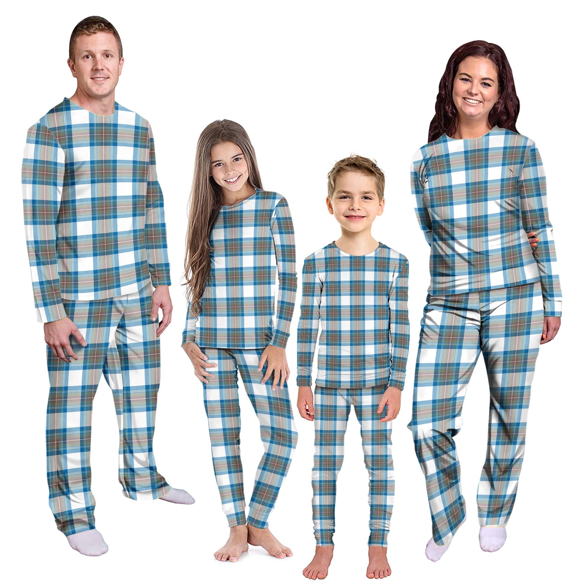 Stewart Muted Blue Tartan Pajamas Family Set Kid - Tartan Vibes Clothing