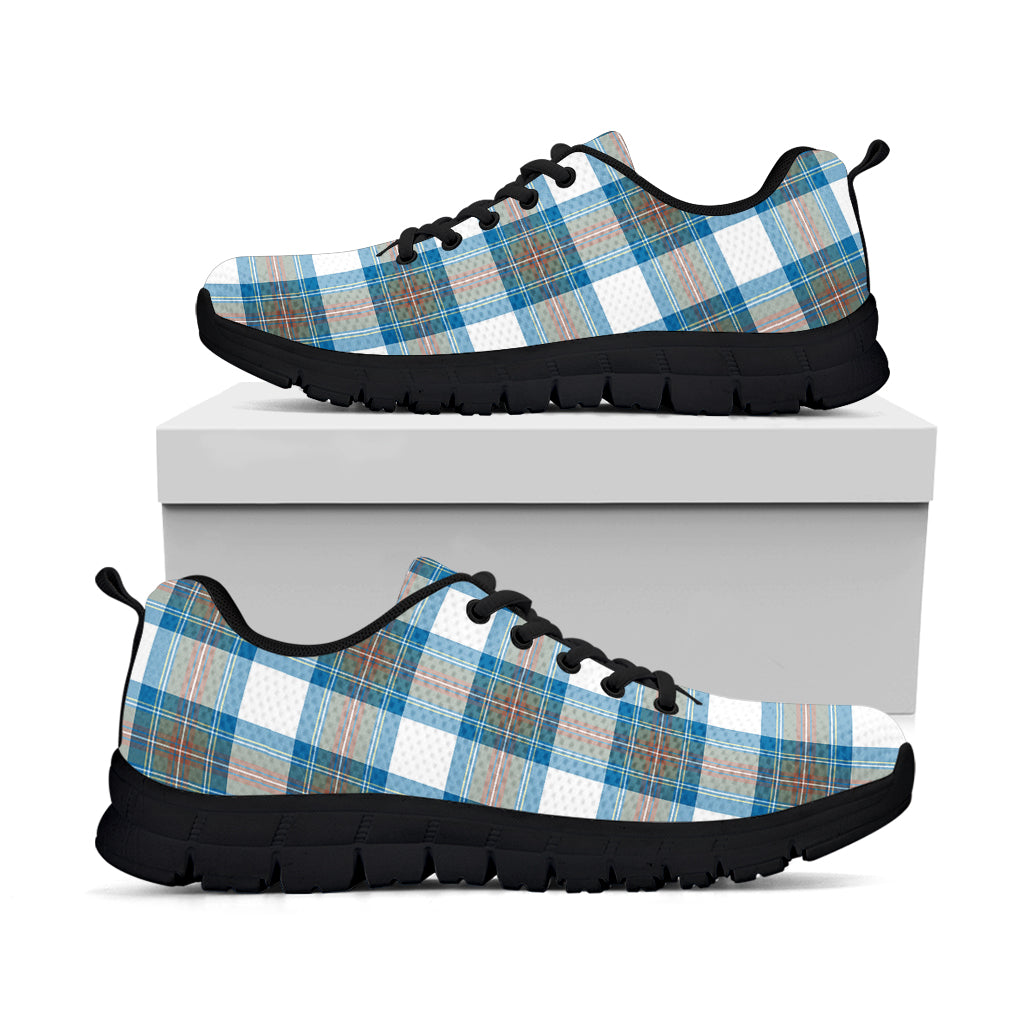 Stewart Muted Blue Tartan Sneakers Kid's Sneakers - Tartan Vibes Clothing