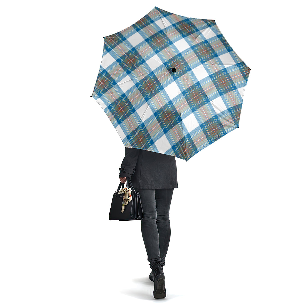 Stewart Muted Blue Tartan Umbrella One Size - Tartanvibesclothing