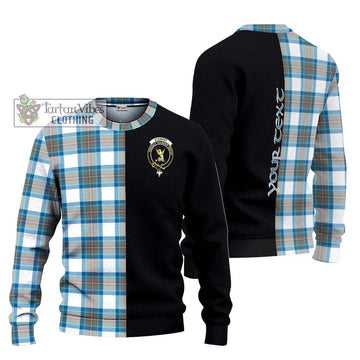 Stewart Muted Blue Tartan Ugly Sweater with Family Crest and Half Of Me Style