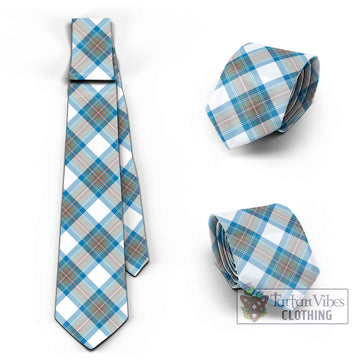 Stewart Muted Blue Tartan Classic Necktie Cross Style