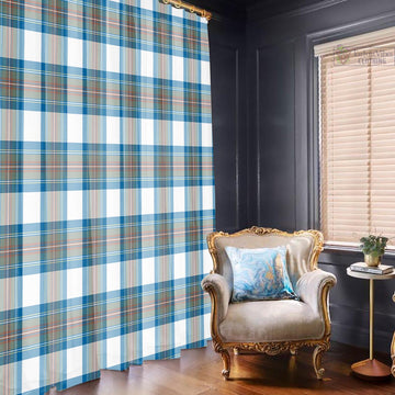 Stewart Muted Blue Tartan Window Curtain