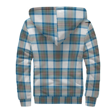 Stewart Muted Blue Tartan Sherpa Hoodie