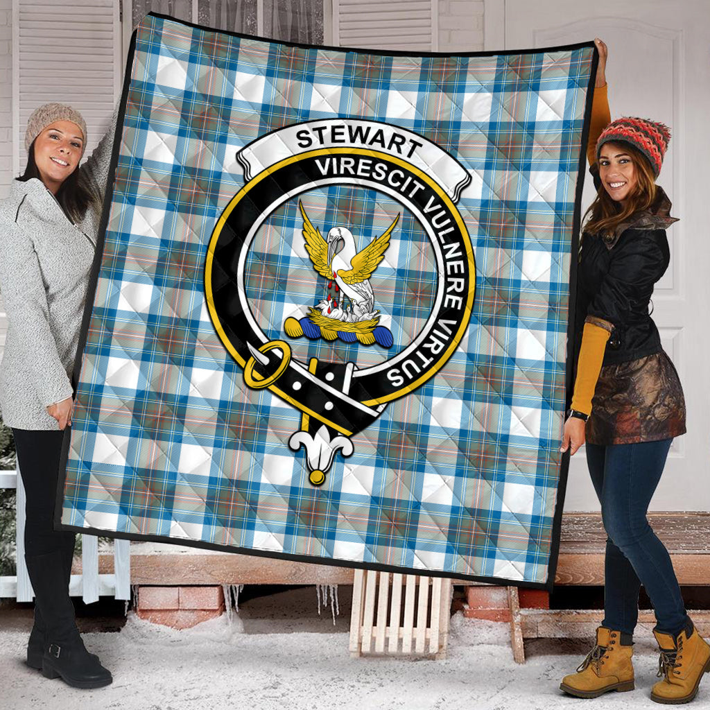 stewart-muted-blue-tartan-quilt-with-family-crest