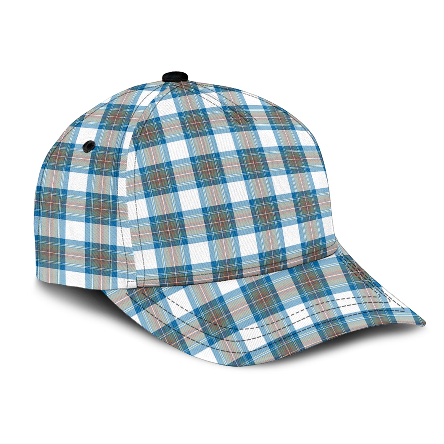 Stewart Muted Blue Tartan Classic Cap - Tartan Vibes Clothing