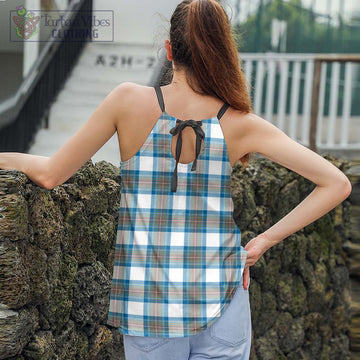 Stewart Muted Blue Tartan Loose Halter Neck Camisole