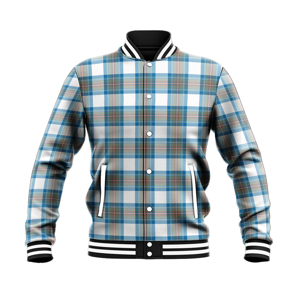 Stewart Muted Blue Tartan Baseball Jacket - Tartan Vibes Clothing