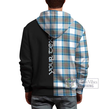 Stewart Muted Blue Tartan Hoodie with Family Crest and Half Of Me Style