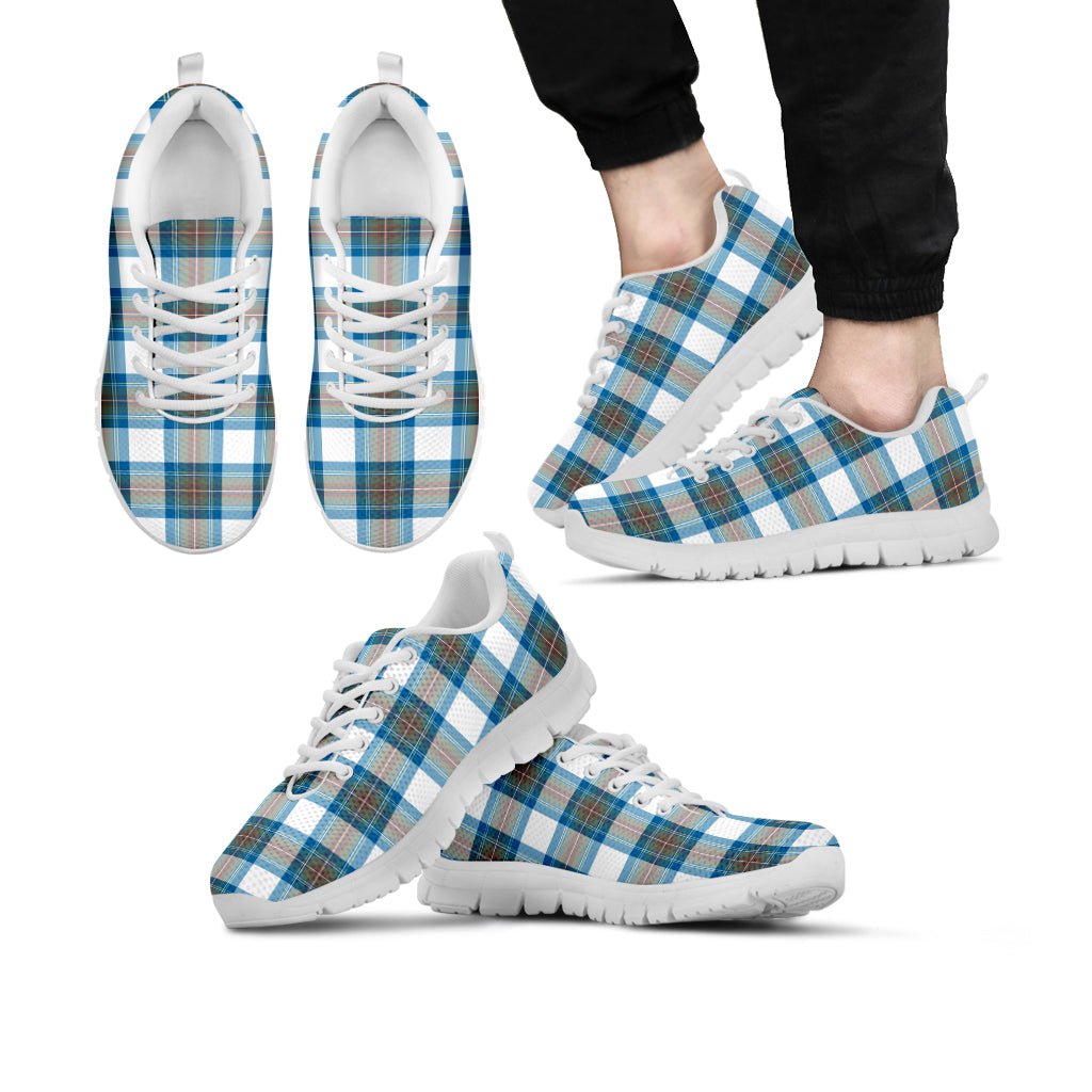 Stewart Muted Blue Tartan Sneakers - Tartan Vibes Clothing