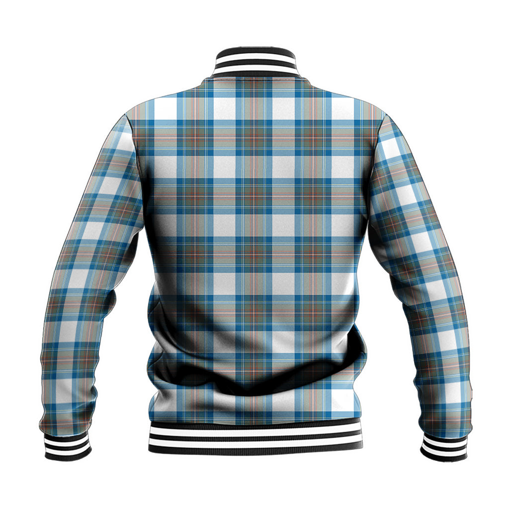 Stewart Muted Blue Tartan Baseball Jacket - Tartan Vibes Clothing