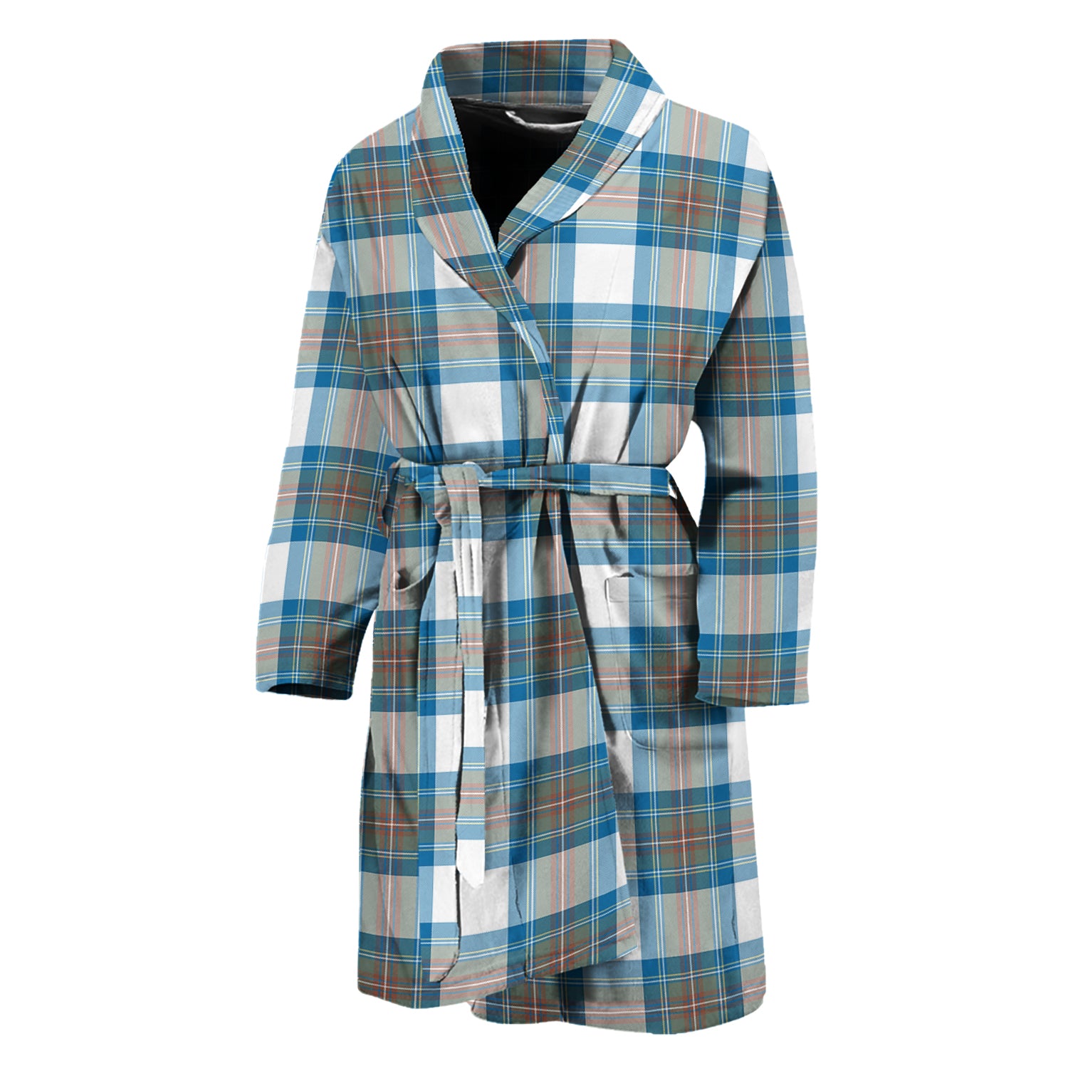 Stewart Muted Blue Tartan Bathrobe - Tartan Vibes Clothing