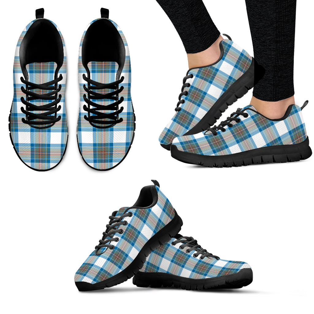 Stewart Muted Blue Tartan Sneakers - Tartan Vibes Clothing