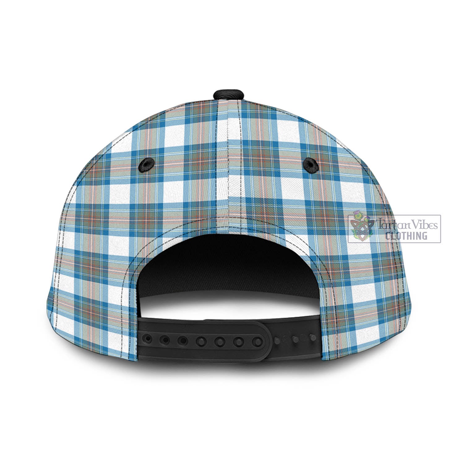 Tartan Vibes Clothing Stewart Muted Blue Tartan Classic Cap with Family Crest In Me Style