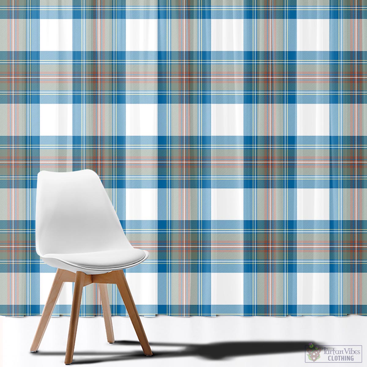 Stewart Muted Blue Tartan Window Curtain