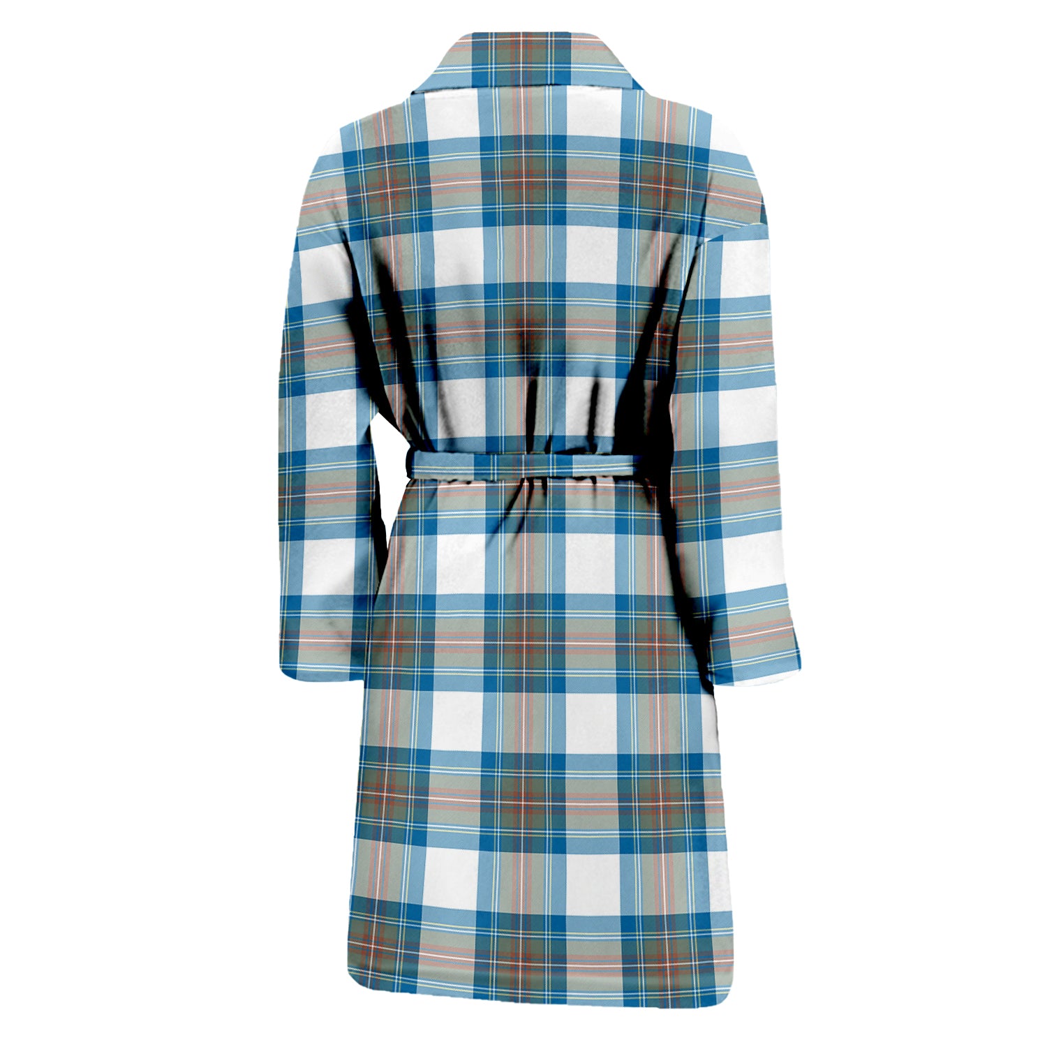 Stewart Muted Blue Tartan Bathrobe with Family Crest - Tartan Vibes Clothing