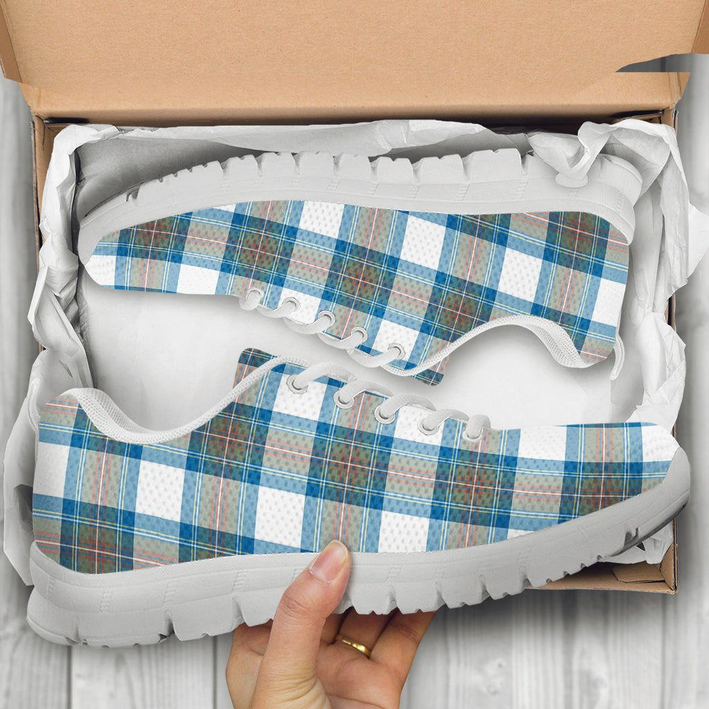 Stewart Muted Blue Tartan Sneakers - Tartan Vibes Clothing