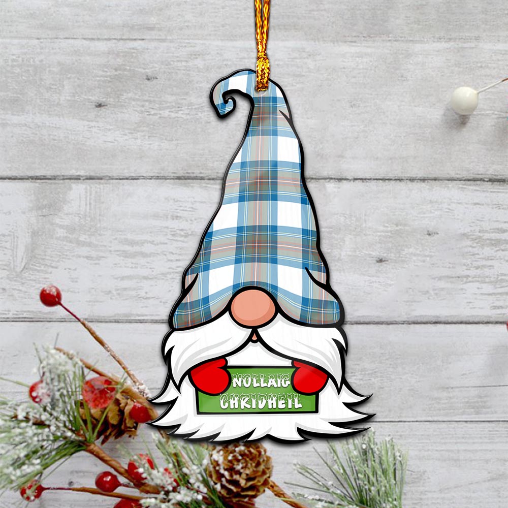 Stewart Muted Blue Gnome Christmas Ornament with His Tartan Christmas Hat - Tartan Vibes Clothing