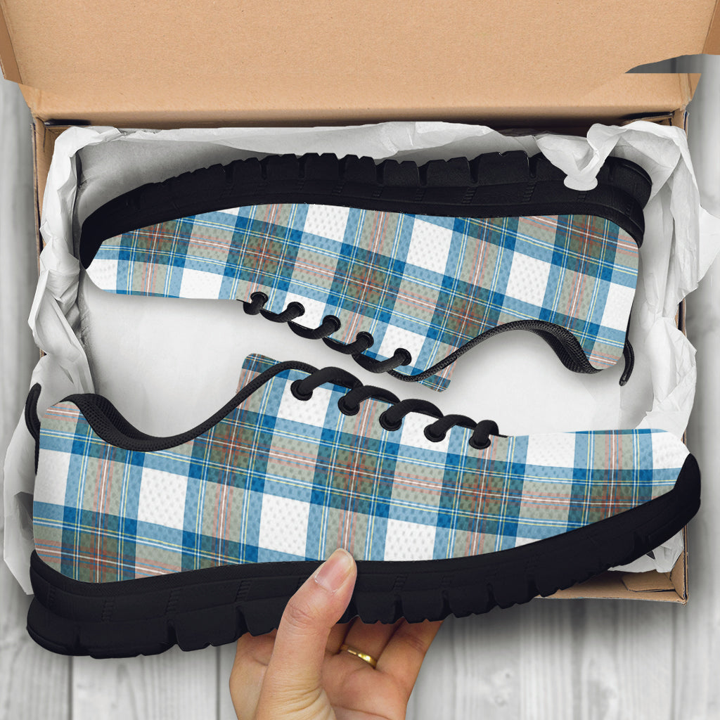 Stewart Muted Blue Tartan Sneakers - Tartan Vibes Clothing