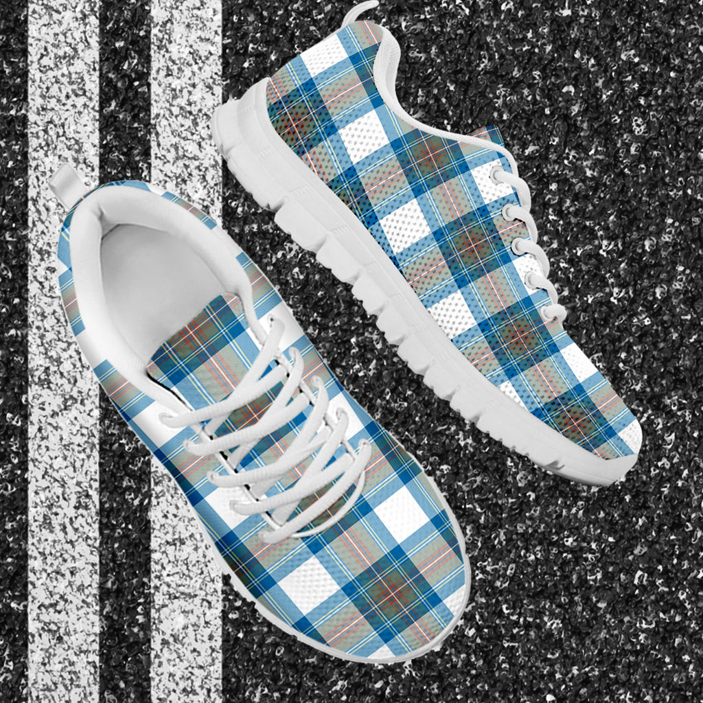 Stewart Muted Blue Tartan Sneakers - Tartan Vibes Clothing