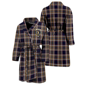 Stewart Navy Tartan Bathrobe with Family Crest