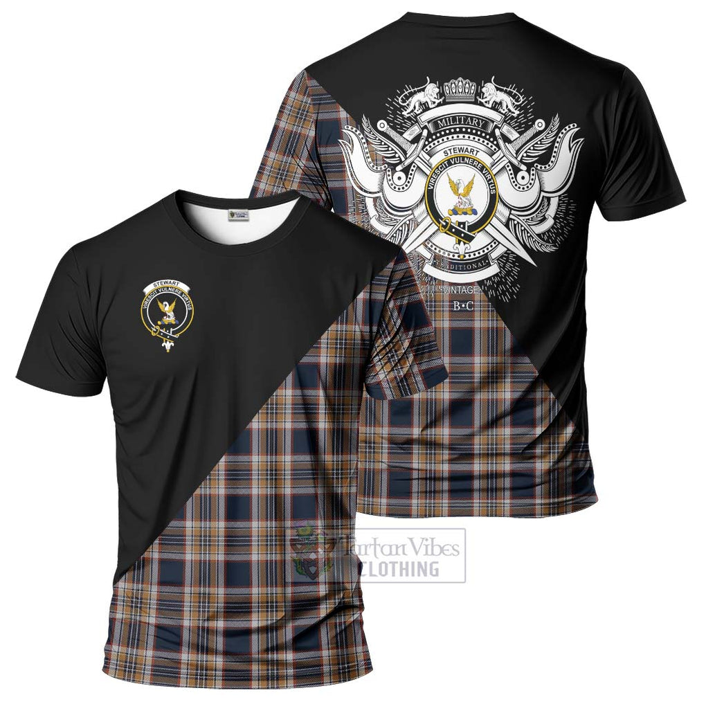 Stewart Navy Tartan T-Shirt with Family Crest and Military Logo Style Kid's Shirt - Tartanvibesclothing Shop