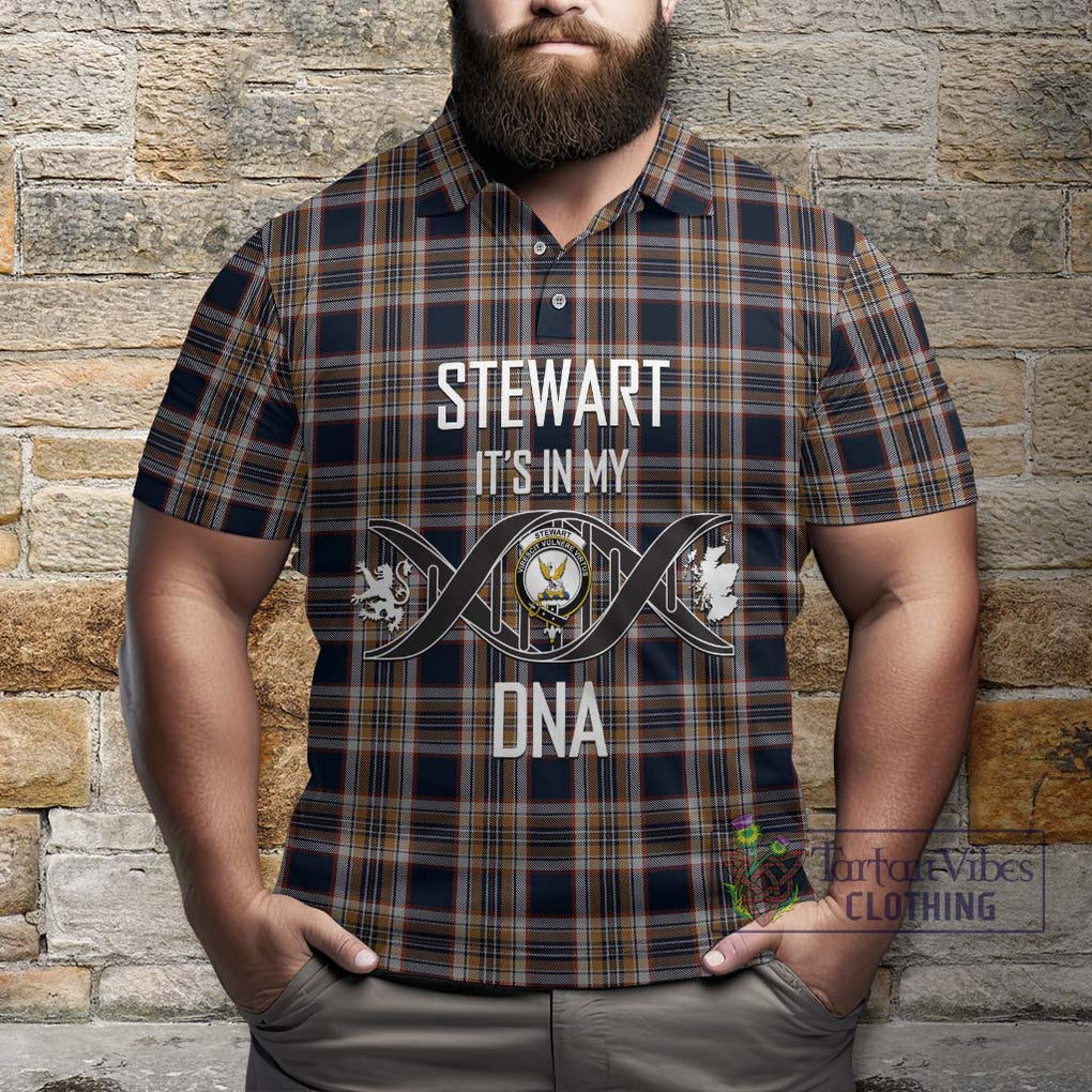 Stewart Navy Tartan Polo Shirt with Family Crest DNA In Me Style Kid - Tartanvibesclothing Shop