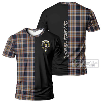 Stewart Navy Tartan T-Shirt with Family Crest and Half Of Me Style