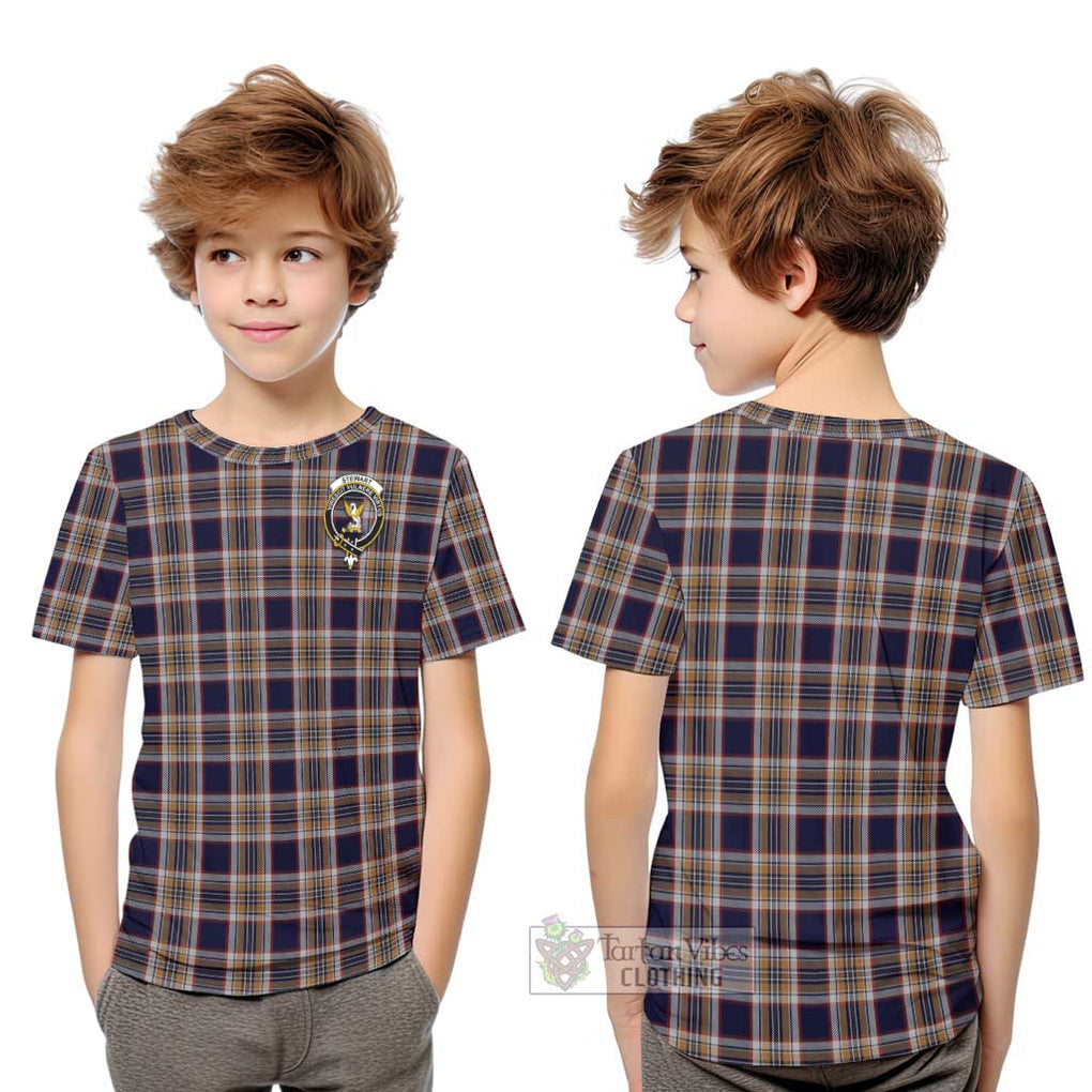 Stewart Navy Tartan Kid T-Shirt with Family Crest Youth XL Size14 - Tartanvibesclothing Shop