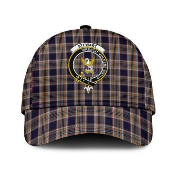 Stewart Navy Tartan Classic Cap with Family Crest