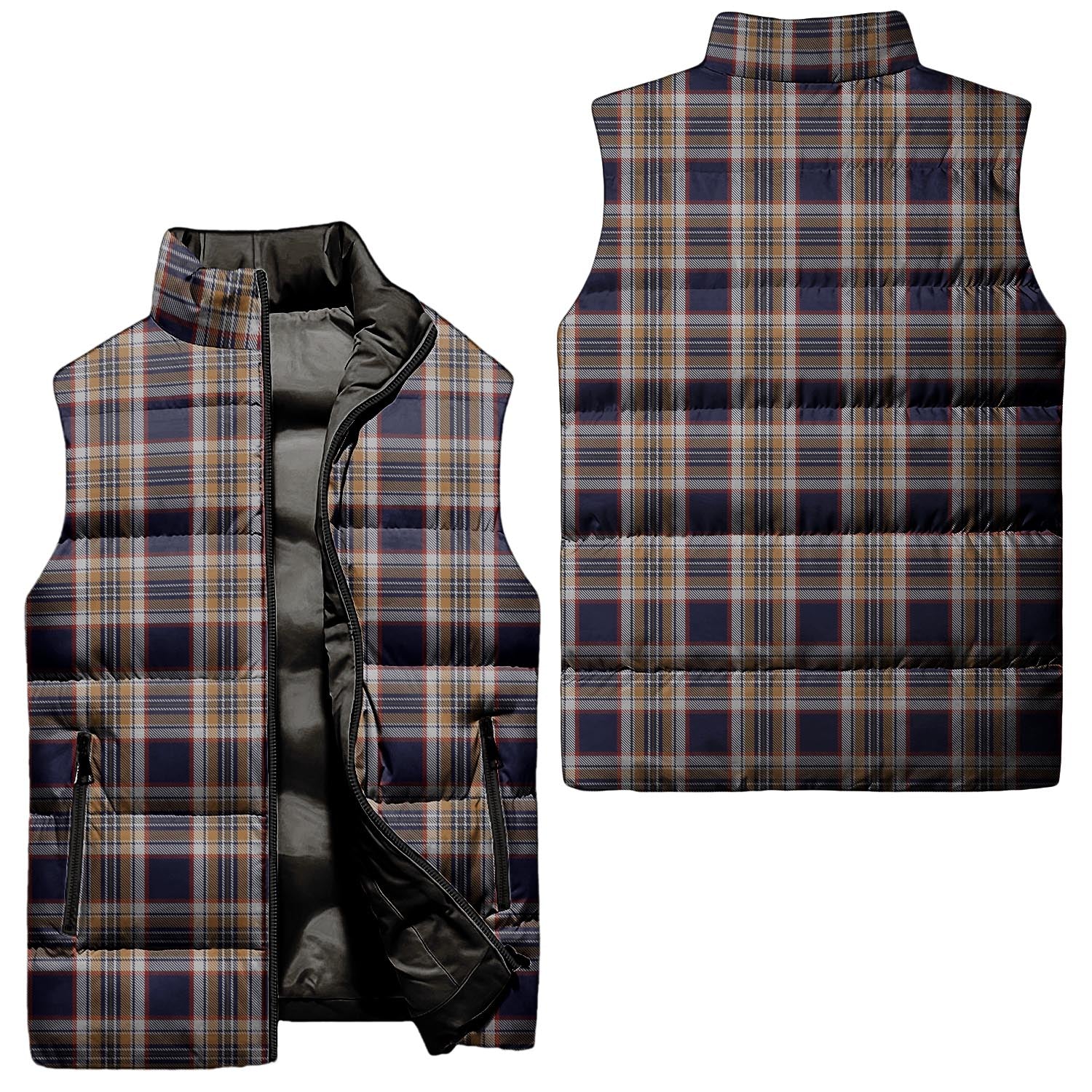 Stewart Navy Tartan Sleeveless Puffer Jacket Unisex - Tartanvibesclothing