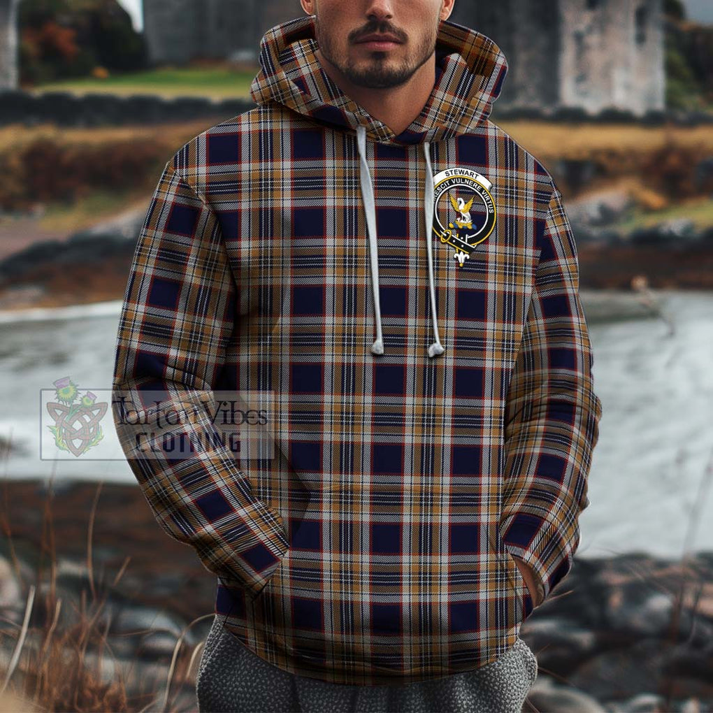 Stewart Navy Tartan Cotton Hoodie with Family Crest Pullover Hoodie XS - Tartan Vibes Clothing