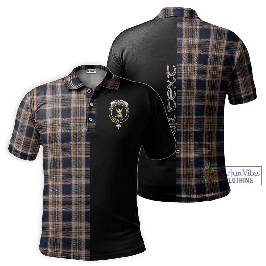 Stewart Navy Tartan Polo Shirt with Family Crest and Half Of Me Style Kid - Tartanvibesclothing Shop