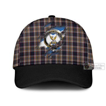 Stewart Navy Tartan Classic Cap with Family Crest In Me Style