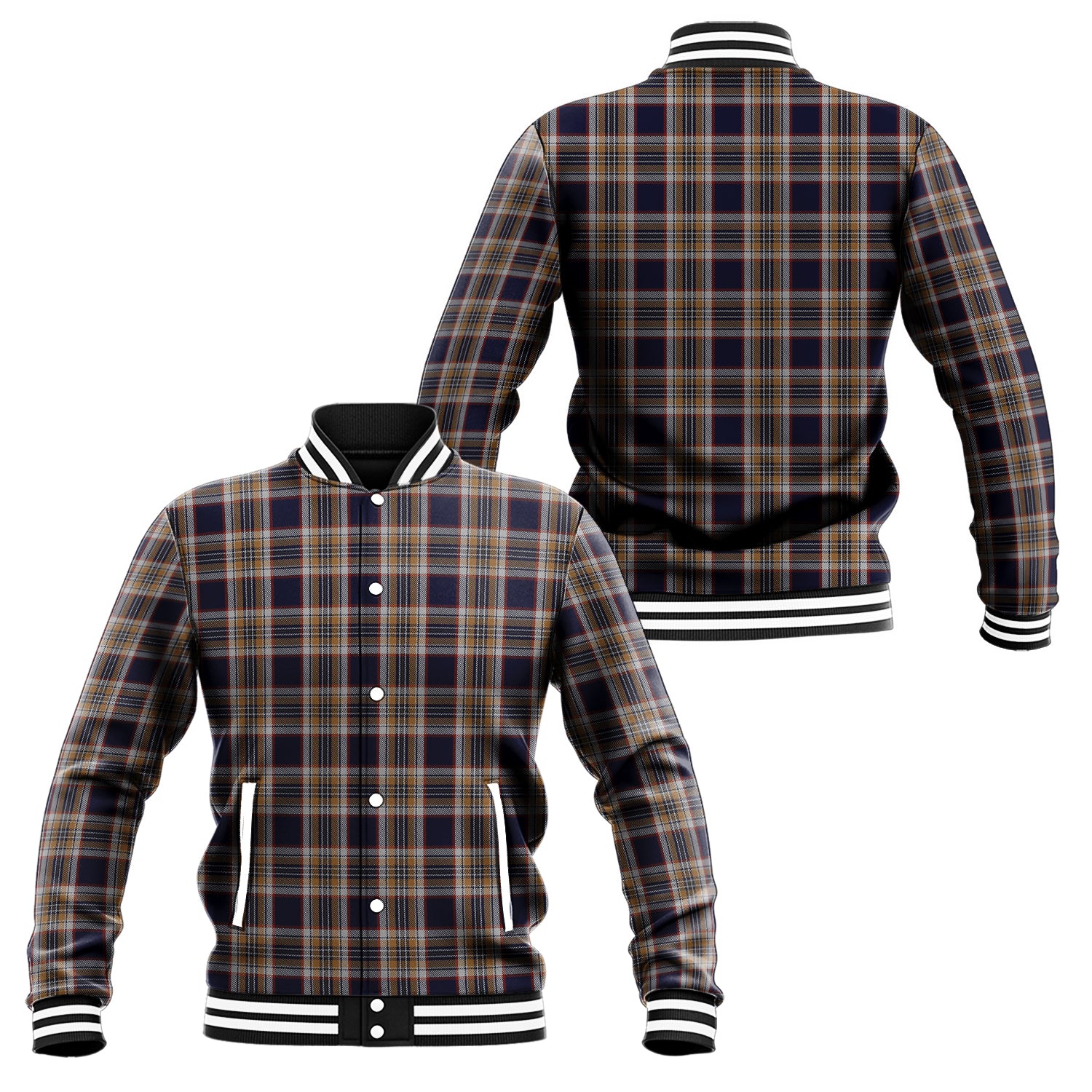 Stewart Navy Tartan Baseball Jacket Unisex - Tartan Vibes Clothing