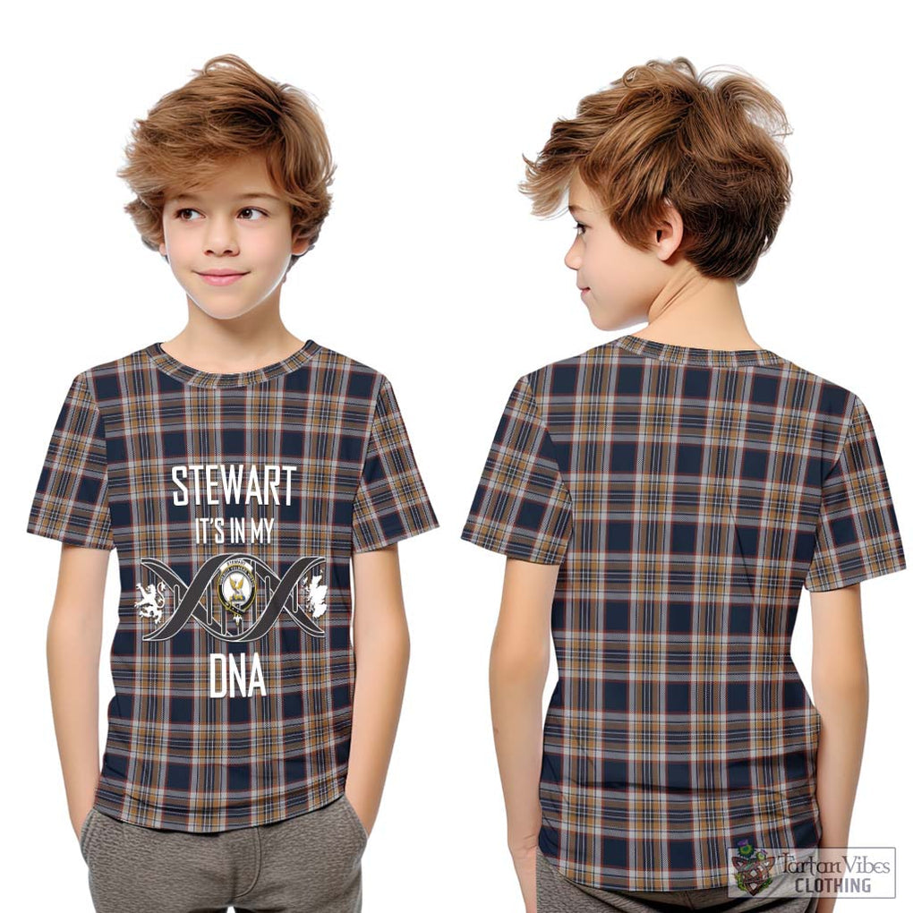 Stewart Navy Tartan Kid T-Shirt with Family Crest DNA In Me Style Youth XL Size14 - Tartanvibesclothing Shop