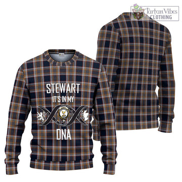 Stewart Navy Tartan Ugly Sweater with Family Crest DNA In Me Style