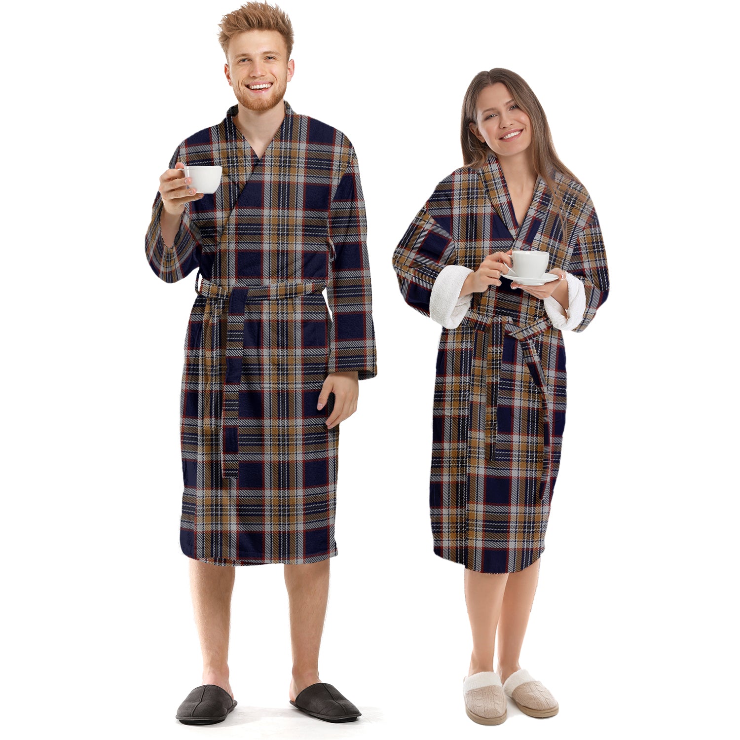 Stewart Navy Tartan Bathrobe Unisex S - Tartan Vibes Clothing