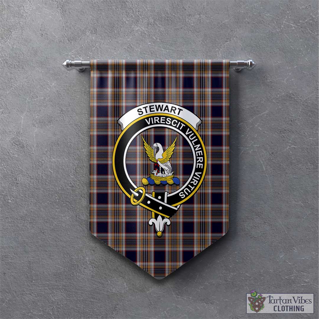 Tartan Vibes Clothing Stewart Navy Tartan Gonfalon, Tartan Banner with Family Crest