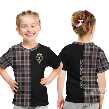 Stewart Navy Tartan Kid T-Shirt with Family Crest and Half Of Me Style