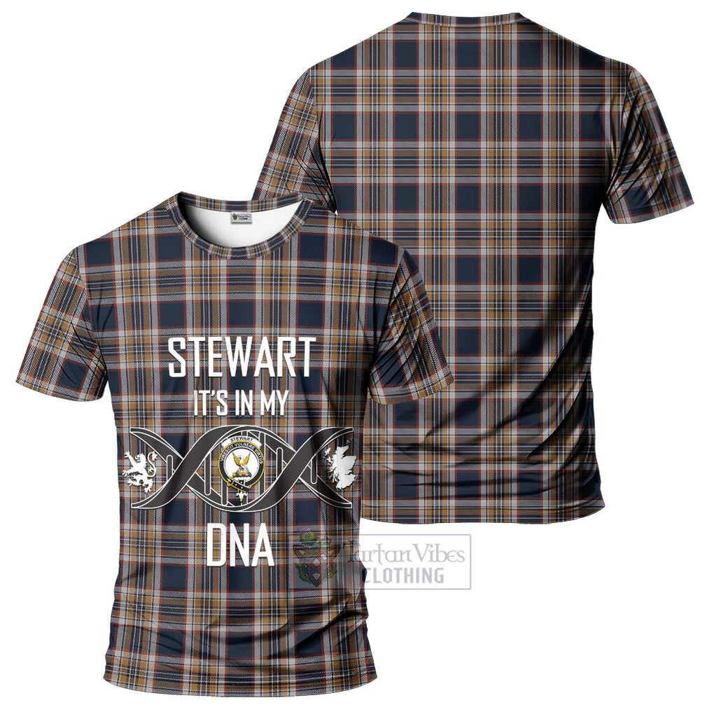 Stewart Navy Tartan T-Shirt with Family Crest DNA In Me Style - Tartan Vibes Clothing