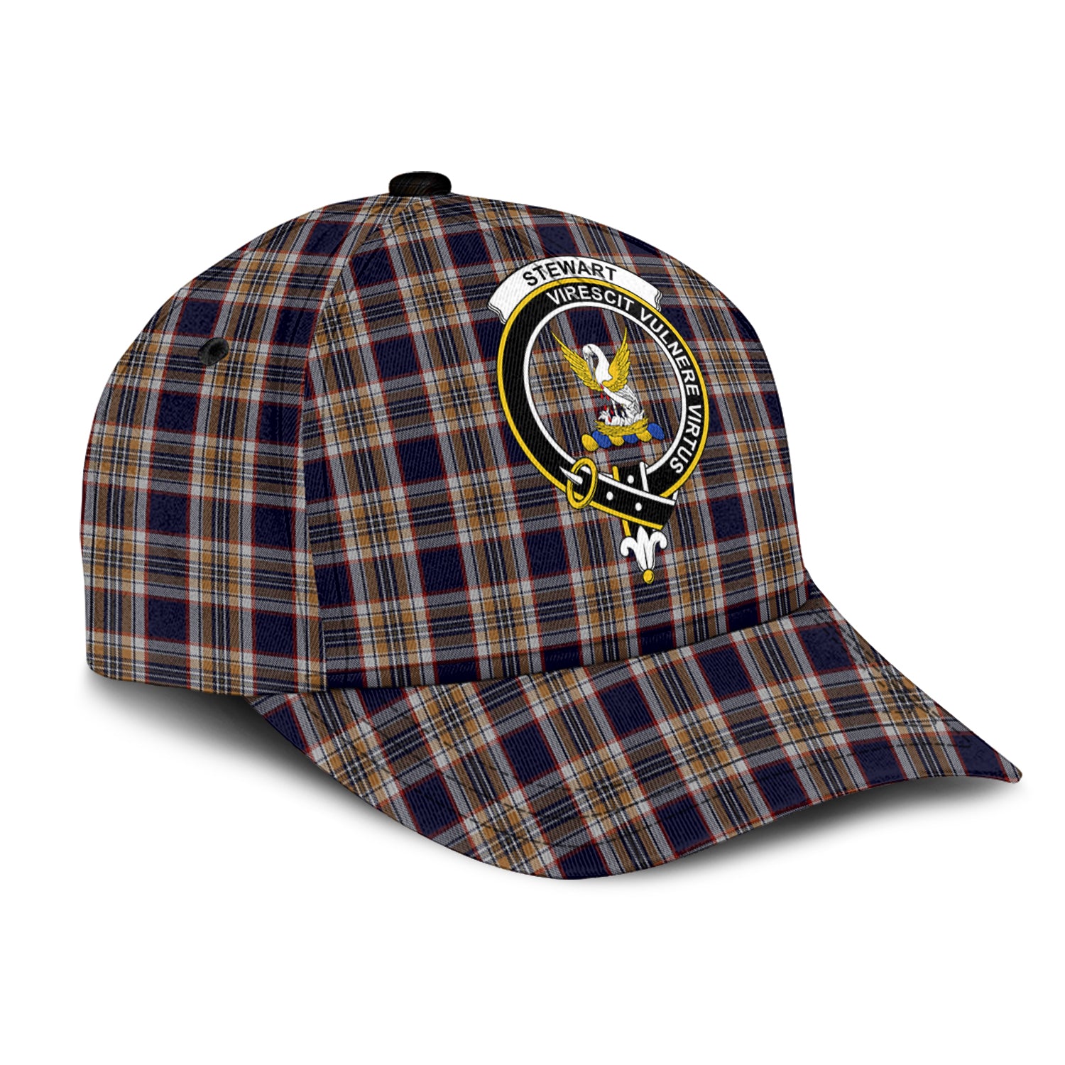 Stewart Navy Tartan Classic Cap with Family Crest - Tartan Vibes Clothing