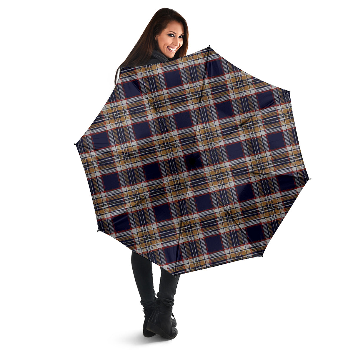 Stewart Navy Tartan Umbrella - Tartanvibesclothing