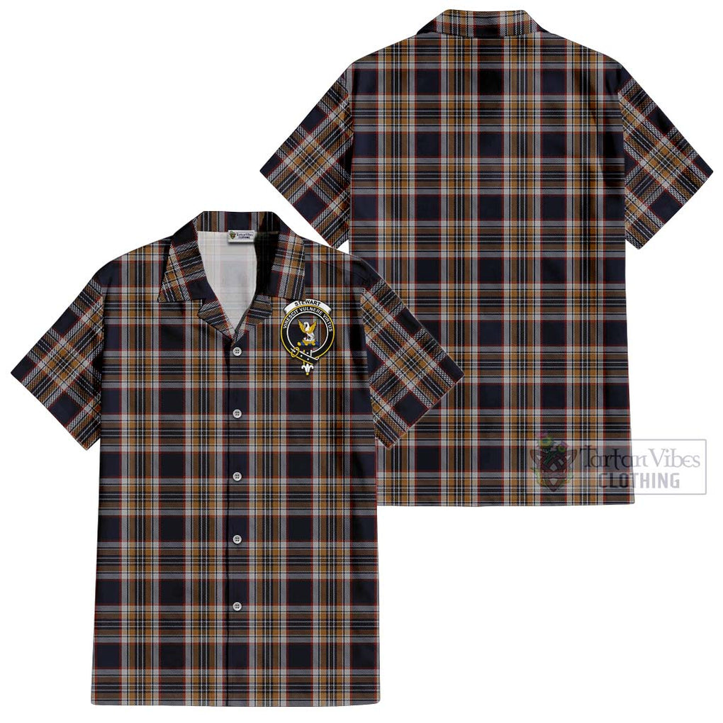 Stewart Navy Tartan Cotton Hawaiian Shirt with Family Crest Kid - Tartan Vibes Clothing