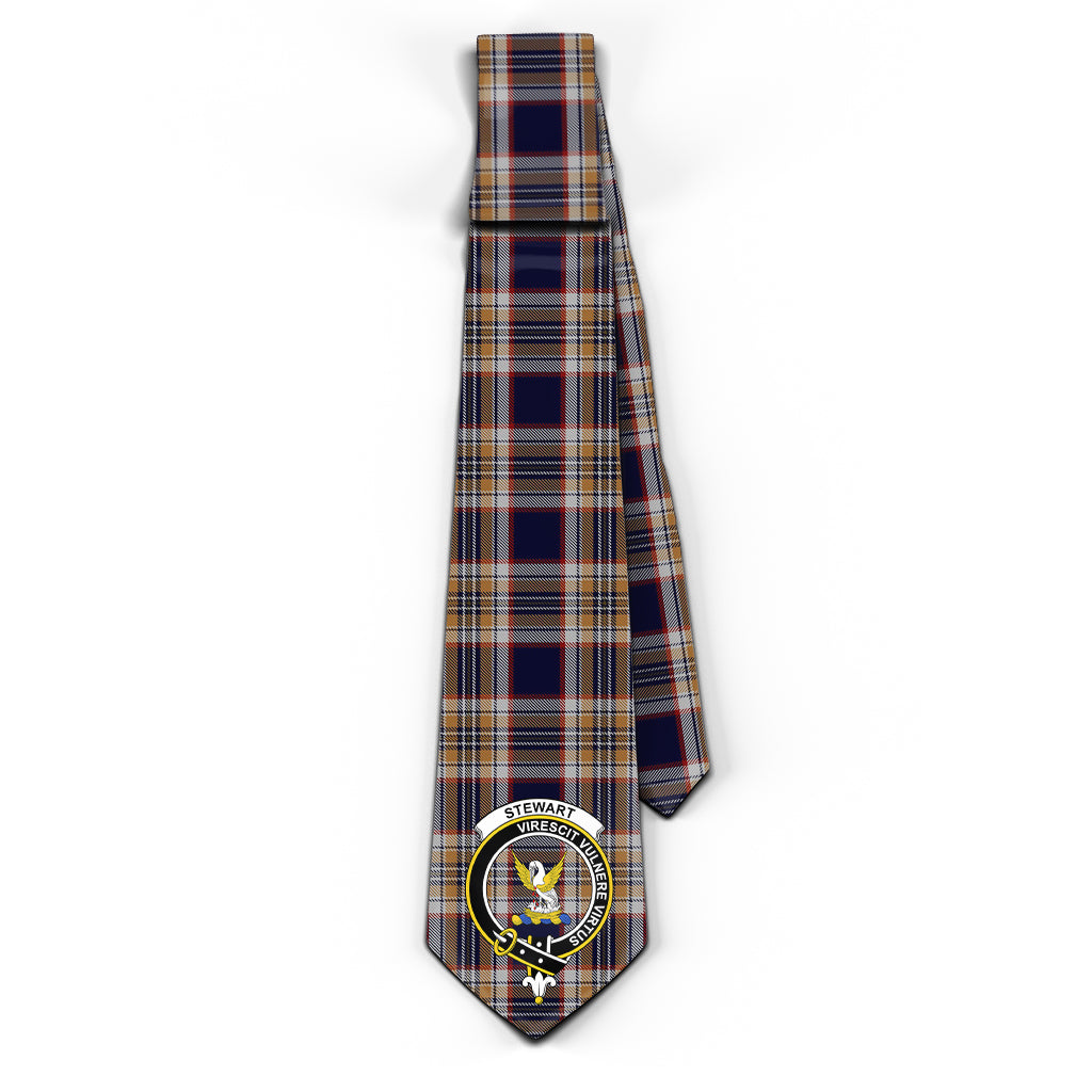 Stewart Navy Tartan Classic Necktie with Family Crest - Tartan Vibes Clothing