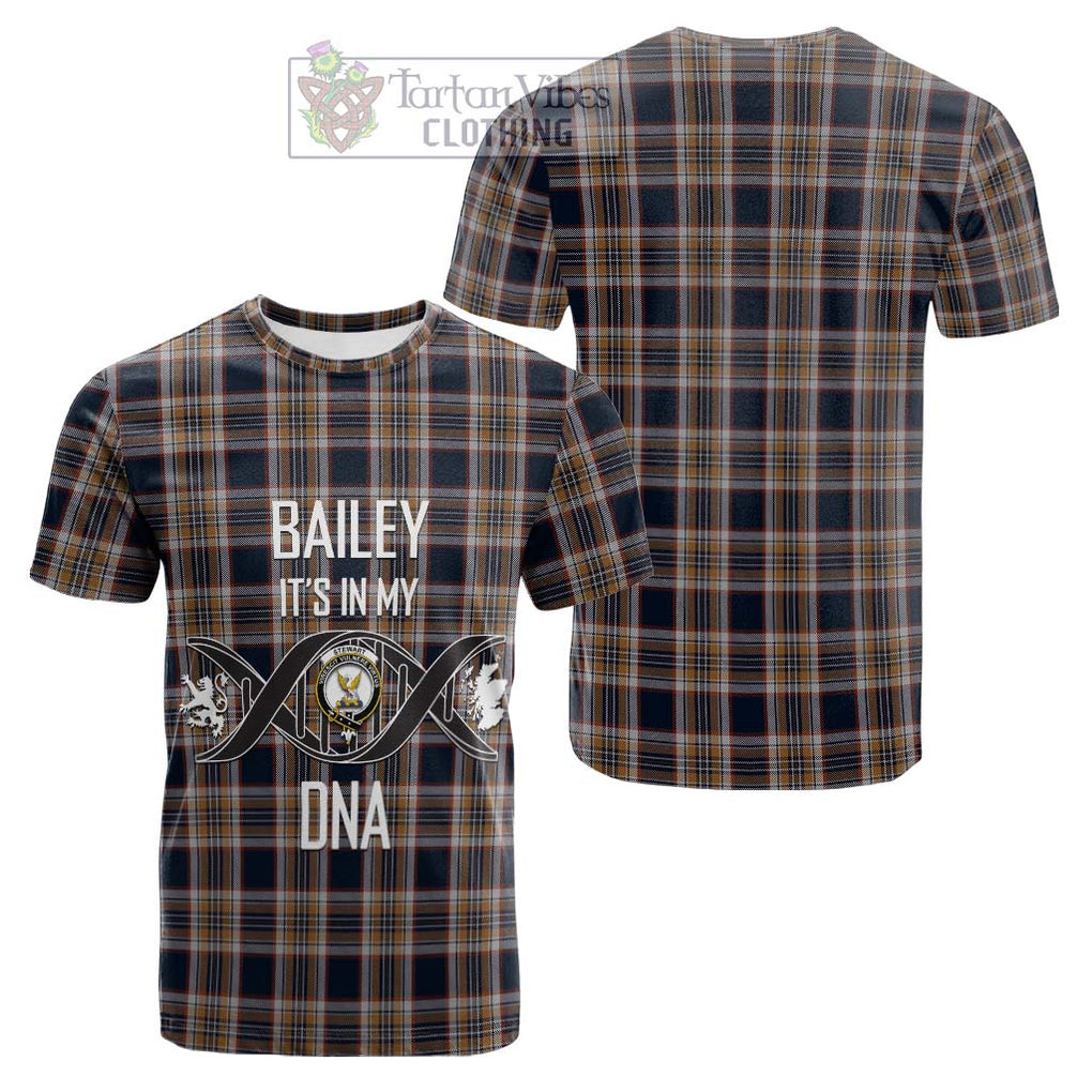 Tartan Vibes Clothing Stewart Navy Tartan Cotton T-shirt with Family Crest DNA In Me Style