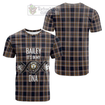 Stewart Navy Tartan Cotton T-shirt with Family Crest DNA In Me Style